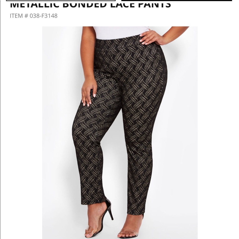 Metallic bond laces pants